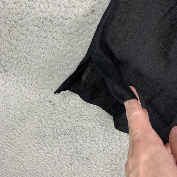 VTG 90s AKC 3pc Pant Set Womens Small Black Blue Linen Blend Floral Casual-Suit - Picture 13 of 16